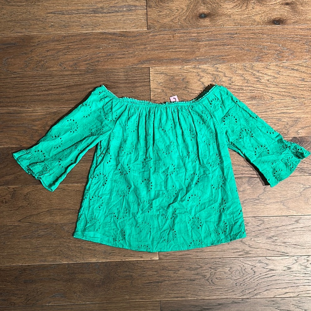 Kelly Green Off-Shoulder Women's Top